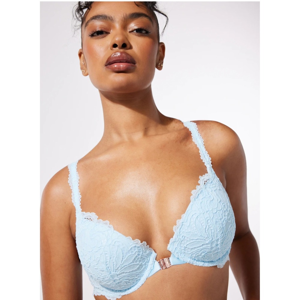 Savage X‎ Fenty Floral Glow Front Closure Lace Push Up Bra Racerback